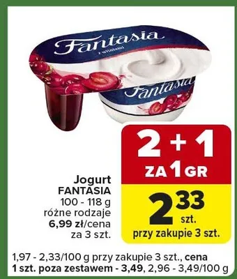Jogurt owoce Danone Fantasia promocja w Carrefour Express