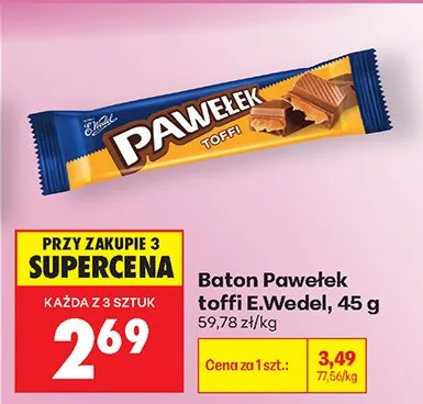 Baton Pawełek toffi E.Wedel promocja w Biedronka