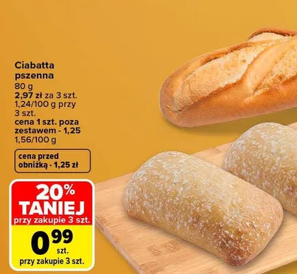 Ciabatta pszenna promocja w Carrefour Market