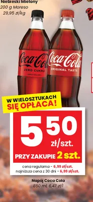 Napój gazowany Coca-Cola Zero Cukru promocja w emma MARKET