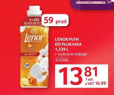 Płyn do płukania Lenor 1,239l promocja w Selgros