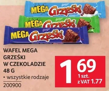 Wafel Mega Grzeski w czekoladzie 48g promocja w Selgros
