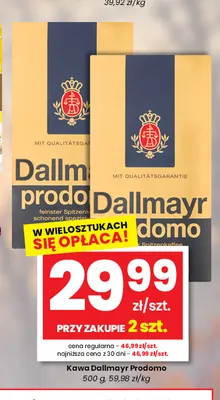 Kawa mielona Dallmayr Prodomo promocja w emma MARKET