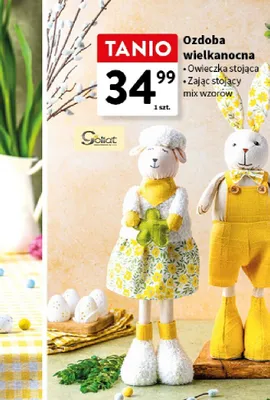 Ozdoba wielkanocna owieczka stojąca, zając promocja w Intermarche