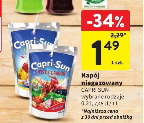 Napój niegazowany CAPRI SUN promocja w Intermarche