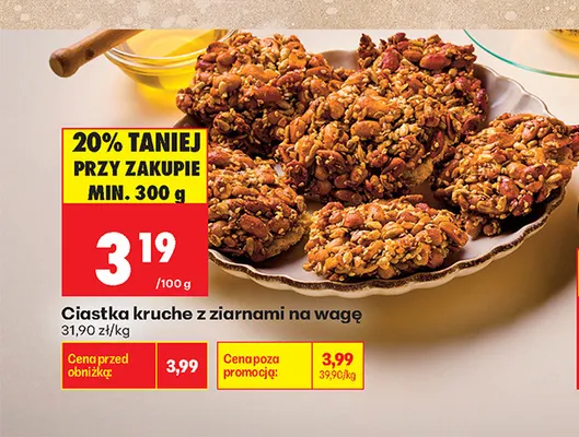 Ciastka kruche z ziarnami na wagę promocja w Biedronka