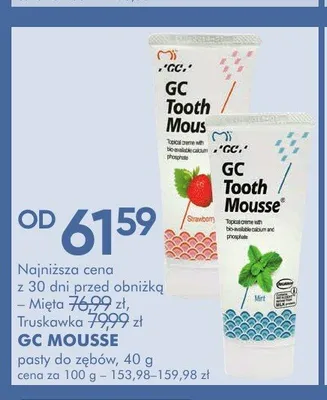 Pasty do zębów GC MOUSSE promocja w Super-Pharm
