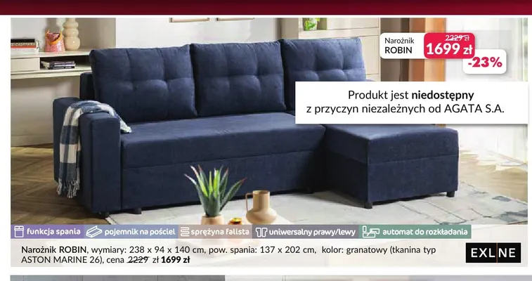 Narożnik Robin promocja w Salony Agata