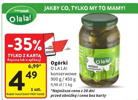 Ogórki konserwowe promocja w Intermarche