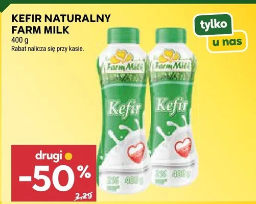 Kefir naturalny Farm Milk promocja w Stokrotka
