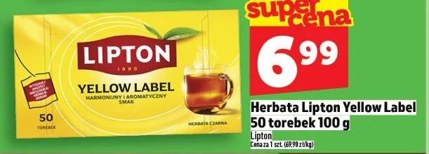 Herbata Lipton Yellow Label promocja w TOPAZ