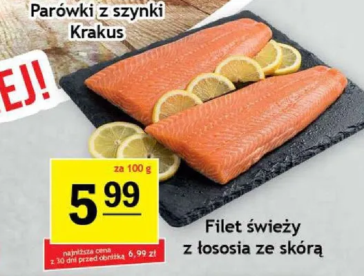 Filet świeży z łososia ze skórą promocja w Gram Market