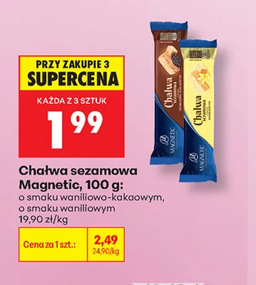 Chałwa sezamowa o smaku waniliowo-kakaowym Magnetic promocja w Biedronka