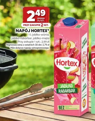 Napój Hortex jabłko-rabarbar promocja w Stokrotka