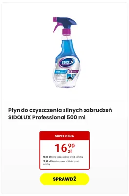 Płyn do czyszczenia silnych zabrudzeń Sidolux Professional promocja w Media Expert