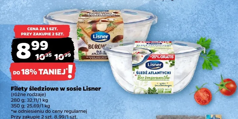 Filety śledziowe w sosie Lisner promocja w Netto