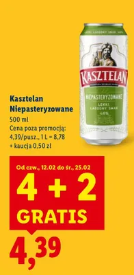 Piwo Kasztelan niepasteryzowane promocja w Lidl
