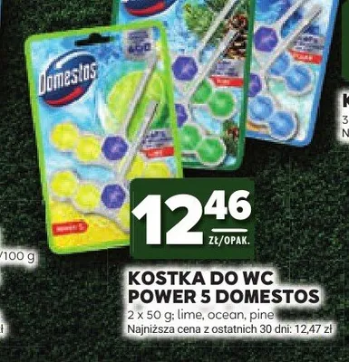Kostka do WC Domestos Power 5 Lime 2-pak promocja w Stokrotka