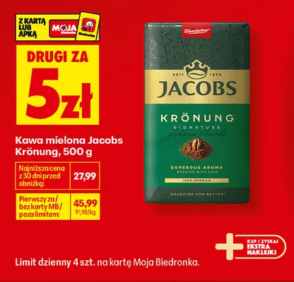 Kawa mielona Jacobs Krönung promocja w Biedronka
