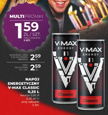 Napój energetyczny V-Max Classic promocja w Duży Ben