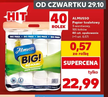 Papier toaletowy 3-warstwowy Almusso promocja w Kaufland