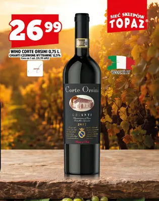 Wino czerwone Corte Orsini Chianti wytrawne promocja w TOPAZ