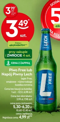 Piwo Free lub Napój Piwny Lech lager Free, smakowe - różne rodzaje promocja w Żabka