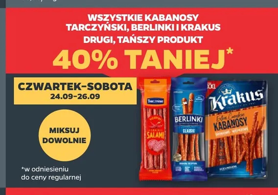 Kabanosy Tarczyński, Berlinki i Krakus Netto promocja w Netto