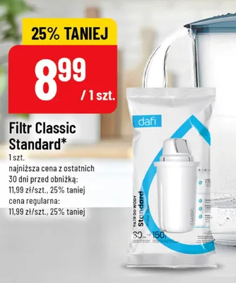Filtr do wody Classic Standard Dafi promocja w POLOmarket