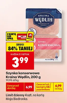 Szynka konserwowa Kraina Wędlin promocja w Biedronka
