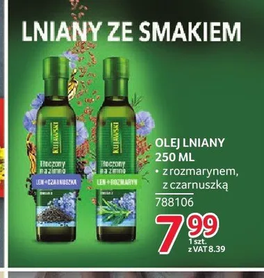 Olej lniany Kujawski z rozmarynem promocja w Selgros