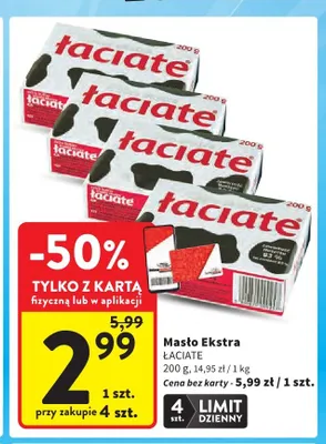 Masło Ekstra Łaciate promocja w Intermarche