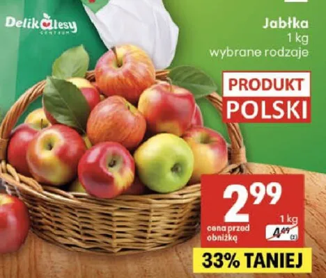Jabłka promocja w Delikatesy Centrum