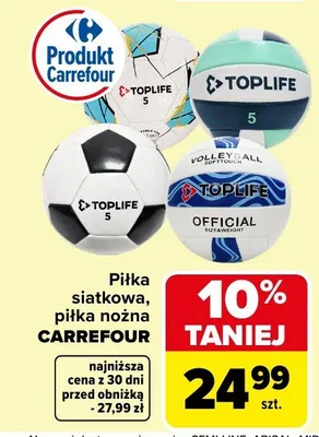 Piłka siatkowa, piłka nożna CARREFOUR promocja w Carrefour