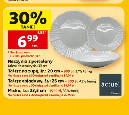 Talerz obiadowy z porcelany Actuel promocja w Auchan