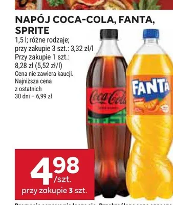 Napój gazowany Coca-Cola Zero promocja w Stokrotka