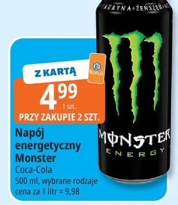 Napój energetyczny Monster promocja w Leclerc
