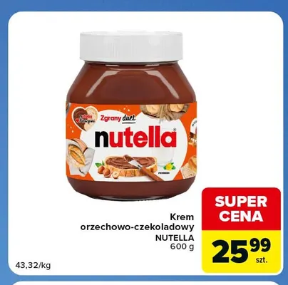 Krem orzechowo-czekoladowy Nutella promocja w Carrefour Market