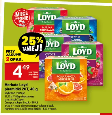 Herbata Loyd piramidki 20T promocja w Twój Market
