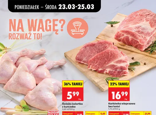 Świeża ćwiartka z kurczaka promocja w Biedronka