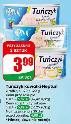 Tuńczyk kawałki w oleju roślinnym promocja w Dino