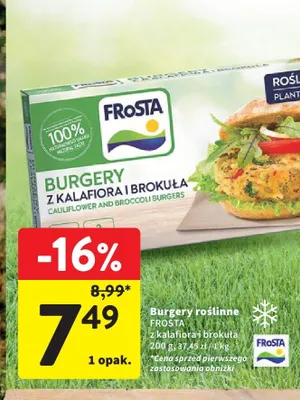 Burgery roślinne z kalafiora i brokuła FROSTA promocja w Intermarche