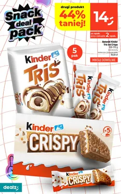 Batoniki Kinder Tris 5-pak promocja w Dealz