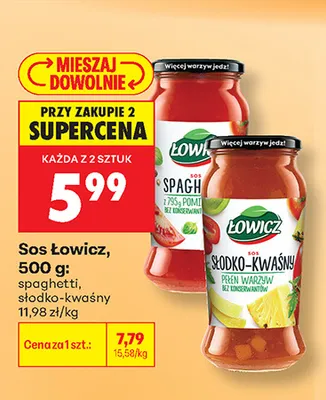 Sos Łowicz spaghetti promocja w Biedronka