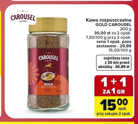 Kawa rozpuszczalna Gold Carousel promocja w Carrefour
