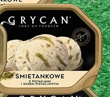 Lody familijne Grycan śmietankowe z pistacjami i sosem pistacjowym promocja w Biedronka