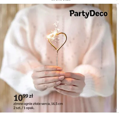 Zimne ognie złote serca PartyDeco promocja w Empik