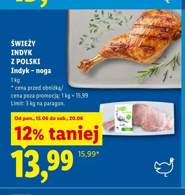 Indyk - noga Świeży Indyk z Polski promocja w Lidl