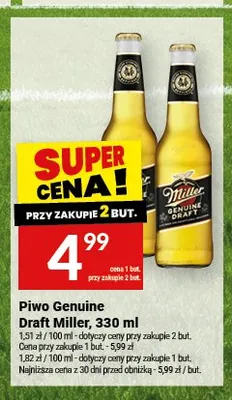 Piwo Genuine Draft Miller promocja w Twój Market