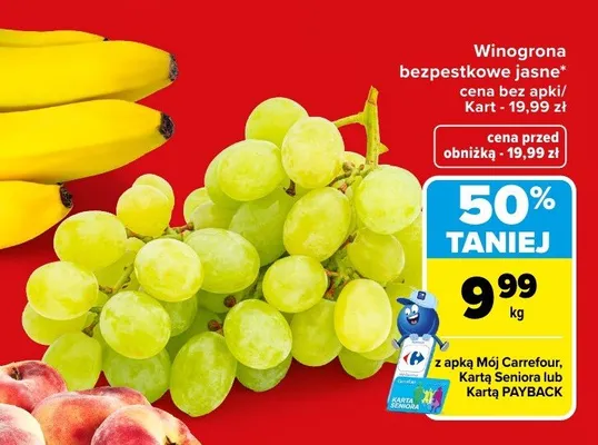 Winogrona bezpestkowe jasne promocja w Carrefour Market